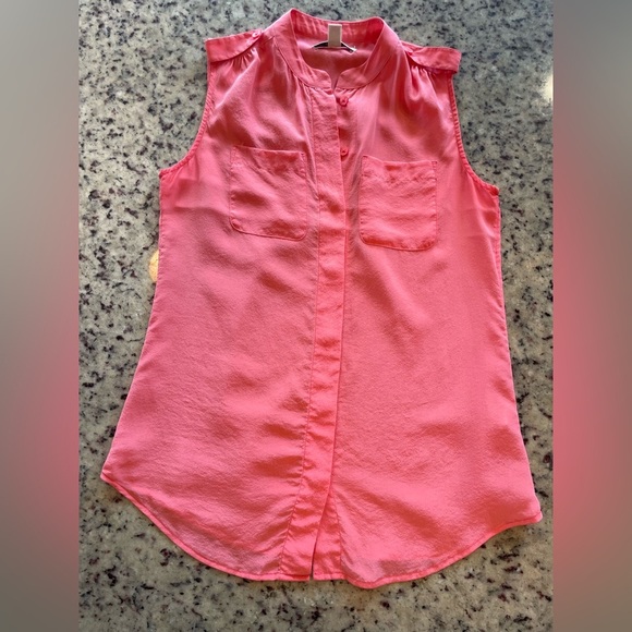 Women’s banana republic 100% silk coral button up utility tank size extra small - Picture 2 of 6